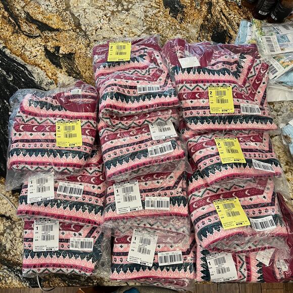 NWT J. Crew Pink, Green & Blue Fair Isle Cotton Sweater - Picture 11 of 11